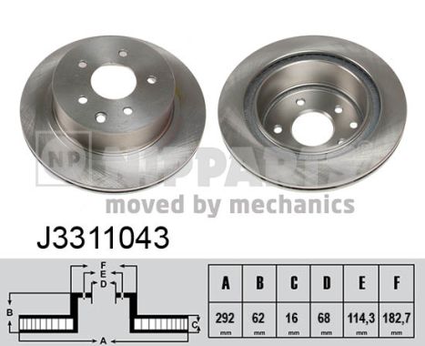 Tarcza hamulcowa NIPPARTS J3311043