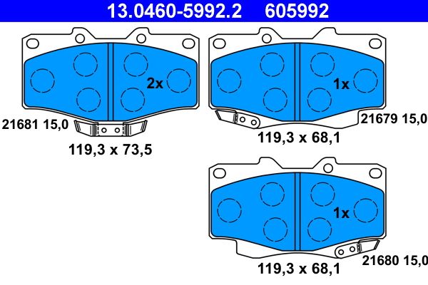 Klocki hamulcowe ATE 13.0460-5992.2