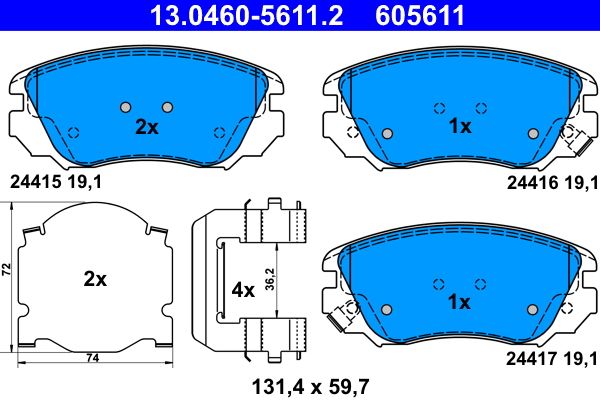 Klocki hamulcowe ATE 13.0460-5611.2