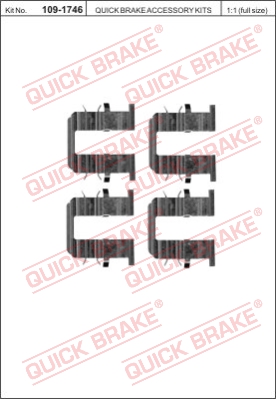 Zestaw akcesoriów montażowych  klocków hamulcowych QUICK BRAKE 109-1746