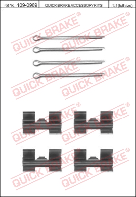 Zestaw akcesoriów montażowych  klocków hamulcowych QUICK BRAKE 109-0969