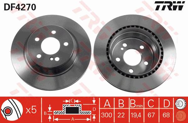 Tarcza hamulcowa TRW DF4270