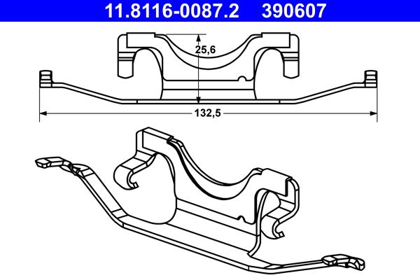 Sprężyna zacisku hamulca ATE 11.8116-0087.2