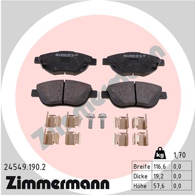 Klocki hamulcowe ZIMMERMANN 24549.190.2