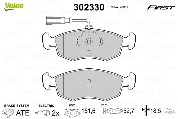 Klocki hamulcowe VALEO 302330