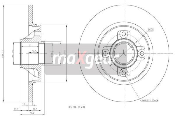 Tarcza hamulcowa MAXGEAR 19-1902
