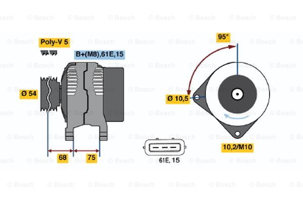 Alternator BOSCH 0 986 044 841