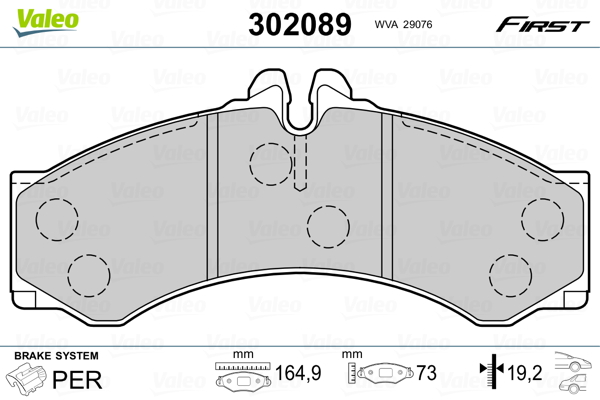 Klocki hamulcowe VALEO 302089