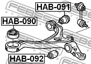 Tuleja wahacza FEBEST HAB-091