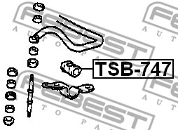 Guma stabilizatora FEBEST TSB-747