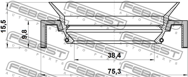 Pierścień uszczelniający półosi FEBEST 95HCY-40751016C