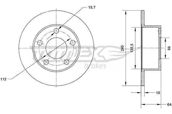 Tarcza hamulcowa TOMEX BRAKES TX 70-02