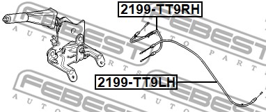 Linka hamulca ręcznego FEBEST 2199-TT9LH
