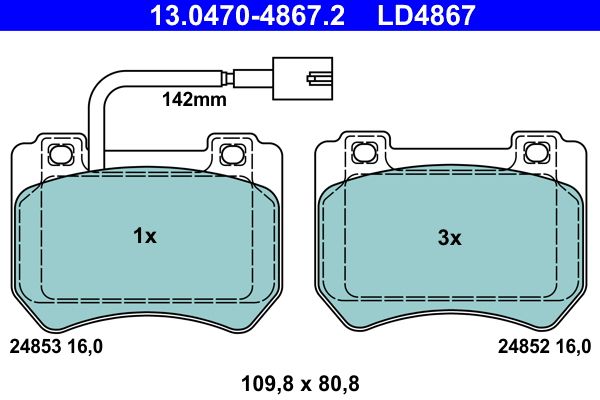 Klocki hamulcowe ATE 13.0470-4867.2