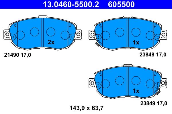 Klocki hamulcowe ATE 13.0460-5500.2