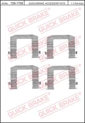 Zestaw akcesoriów montażowych  klocków hamulcowych QUICK BRAKE 109-1708
