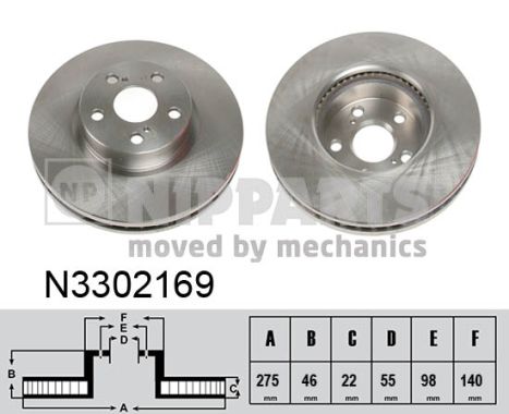 Tarcza hamulcowa NIPPARTS N3302169