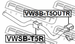 Guma stabilizatora FEBEST VWSB-T5OUTR