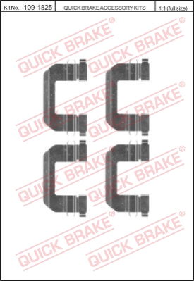 Zestaw akcesoriów montażowych  klocków hamulcowych QUICK BRAKE 109-1825