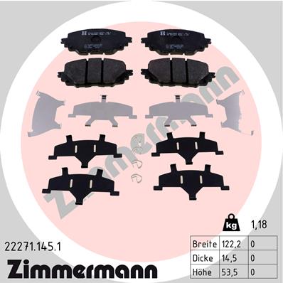 Klocki hamulcowe ZIMMERMANN 22271.145.1