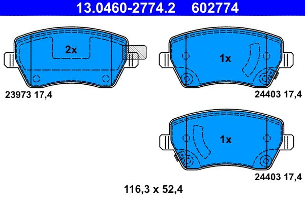 Klocki hamulcowe ATE 13.0460-2774.2