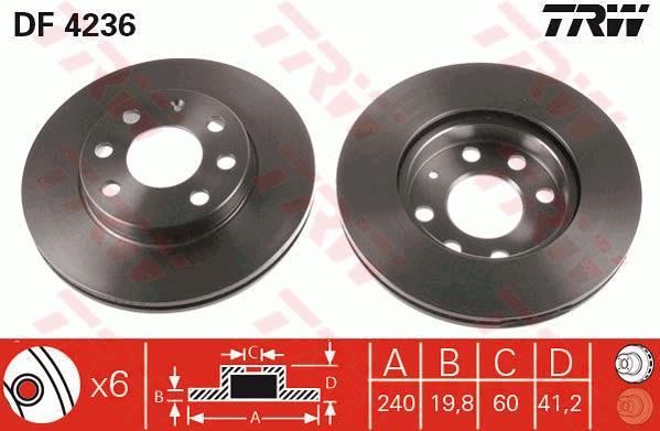 Tarcza hamulcowa TRW DF4236