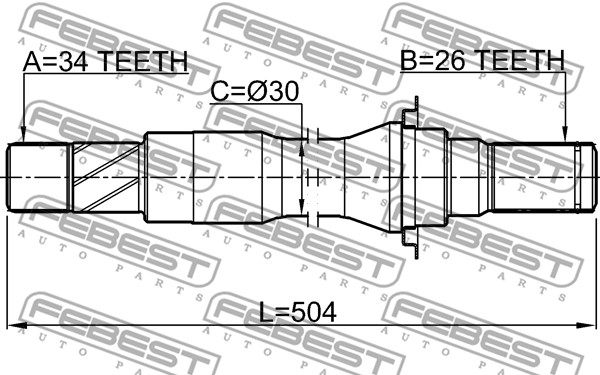 Półoś napędowa FEBEST 1012-V250MTRH