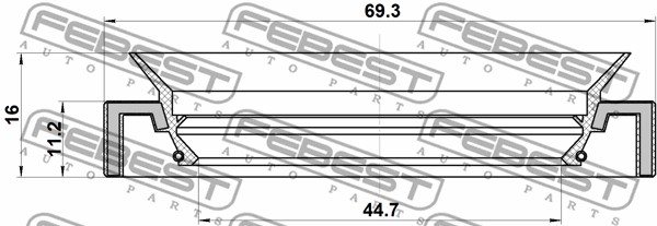 Pierścień uszczelniający półosi FEBEST 95HAY-46691119C