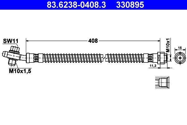Przewód hamulcowy elastyczny ATE 83.6238-0408.3