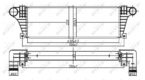 Chłodnica powietrza intercooler NRF 30097