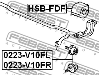 Guma stabilizatora FEBEST HSB-FDF