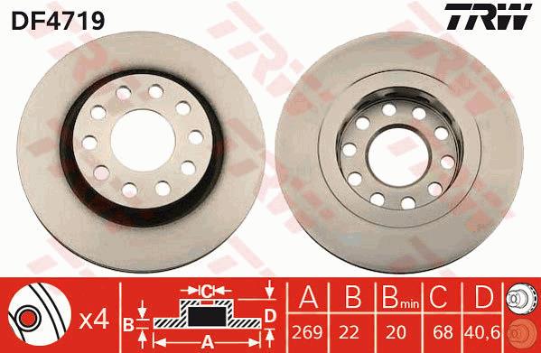 Tarcza hamulcowa TRW DF4719