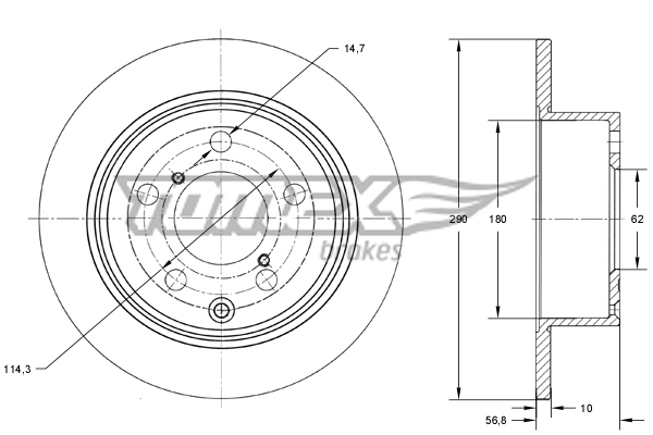 Tarcza hamulcowa TOMEX BRAKES TX 73-24