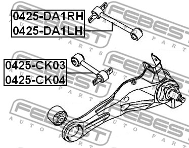 Wahacz zawieszenia koła FEBEST 0425-DA1RH