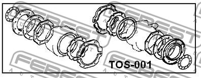 Zestaw naprawczy mechanizmu kierowniczego FEBEST TOS-001