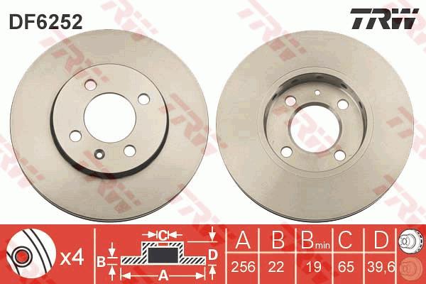 Tarcza hamulcowa TRW DF6252