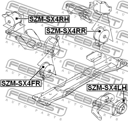 Poduszka silnika FEBEST SZM-SX4RR
