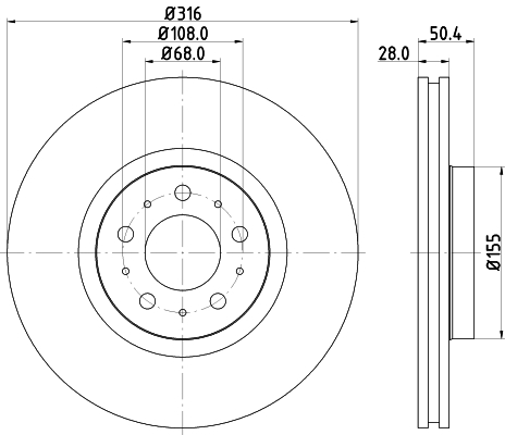 Tarcza hamulcowa HELLA 8DD 355 128-191