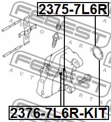 Tłoczek zacisku hamulcowego FEBEST 2376-7L6R-KIT