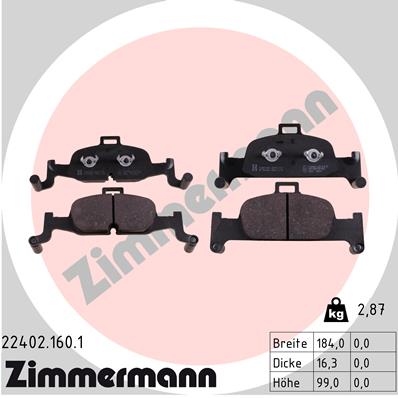 Klocki hamulcowe ZIMMERMANN 22402.160.1