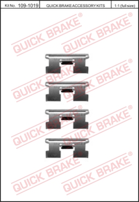 Zestaw akcesoriów montażowych  klocków hamulcowych QUICK BRAKE 109-1019