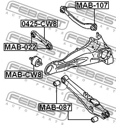 Tuleja wahacza FEBEST MAB-CW8