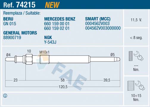 Świeca żarowa FAE 74215