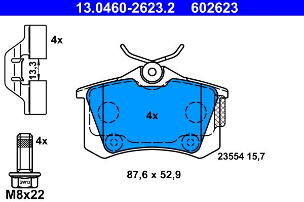 Klocki hamulcowe ATE 13.0460-2623.2