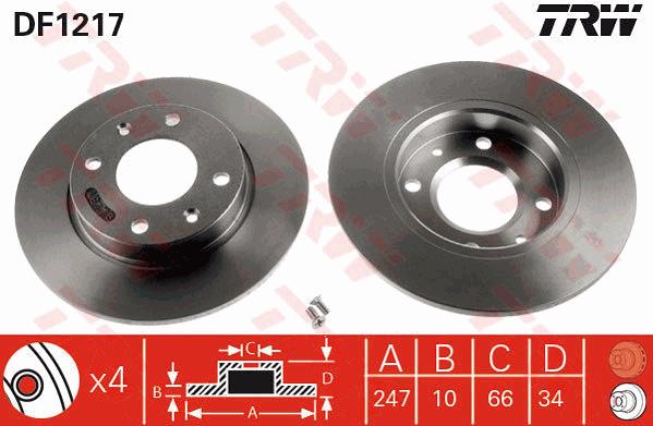 Tarcza hamulcowa TRW DF1217