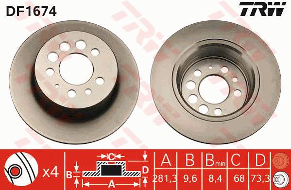 Tarcza hamulcowa TRW DF1674
