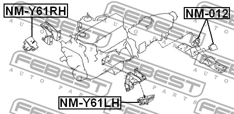 Poduszka silnika FEBEST NM-Y61RH