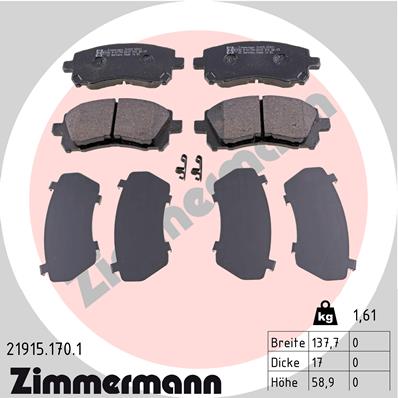 Klocki hamulcowe ZIMMERMANN 21915.170.1