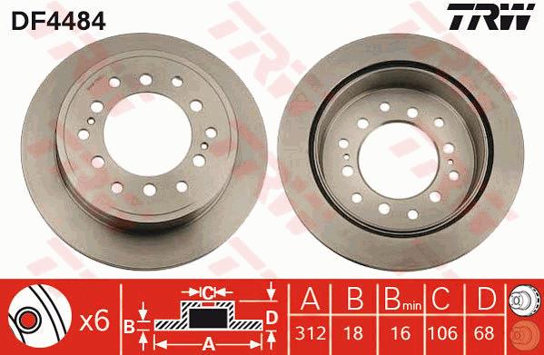 Tarcza hamulcowa TRW DF4484