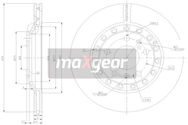 Tarcza hamulcowa MAXGEAR 19-2512